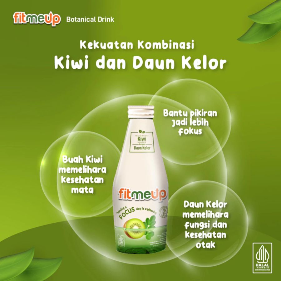 Fitmeup Botanical Drink Focus Kombinasi Buah Kiwi & Daun Kelor 160ml