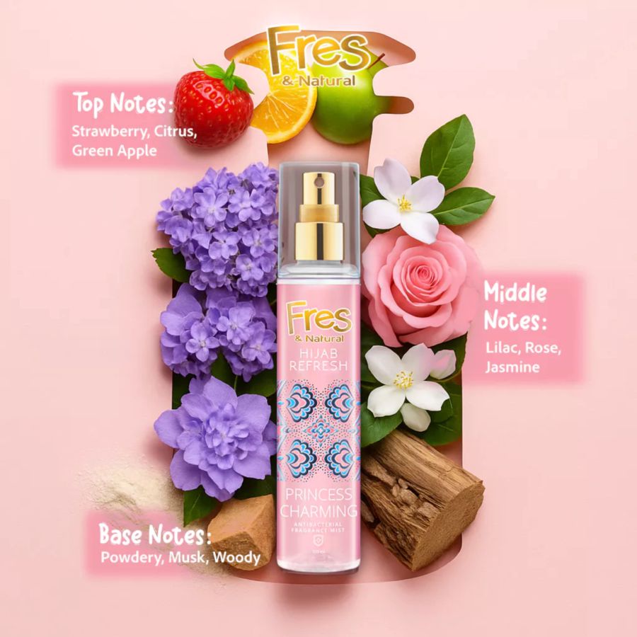 Fres & Natural Hijab Refresh Princess Charming Spray Cologne 100ml