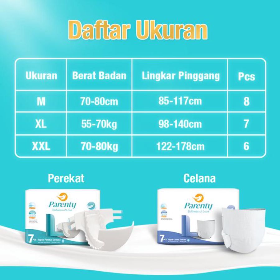 PARENTY Adult Diapers Tape XL6 1pack