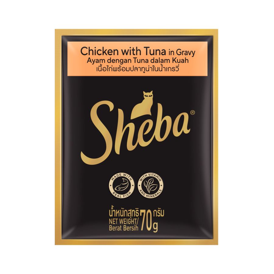 Sheba Fine Food Chicken Tuna Makanan Kucing Basah 6 pcs x 70 gram