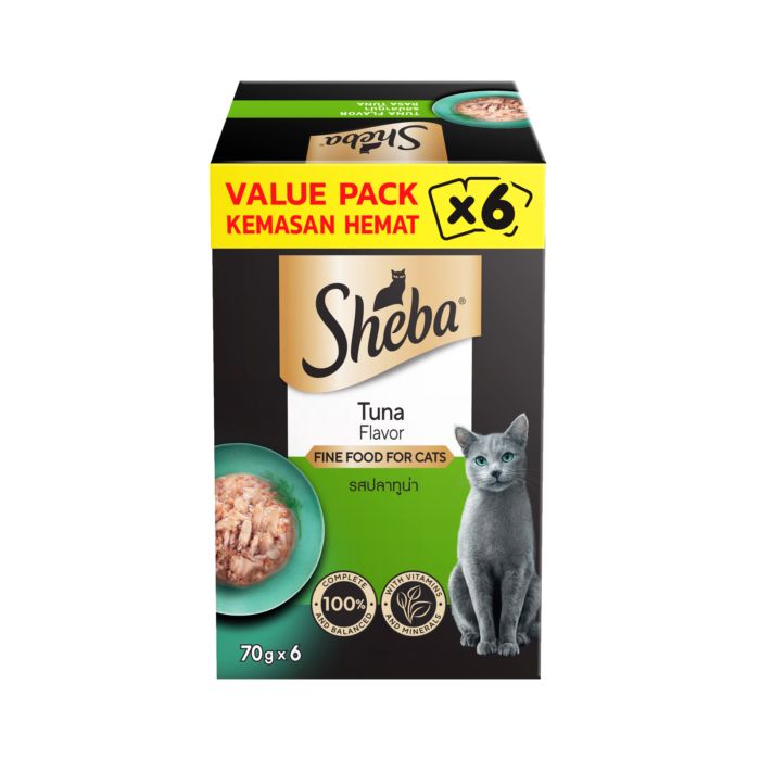 Sheba Tuna Makanan Kucing Basah 6 pcs x 70 gram