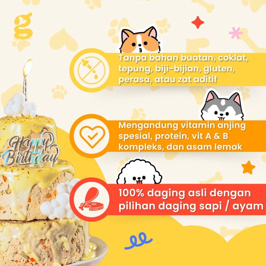 Godoggie Healthy Beef Barkday Cake 350gram