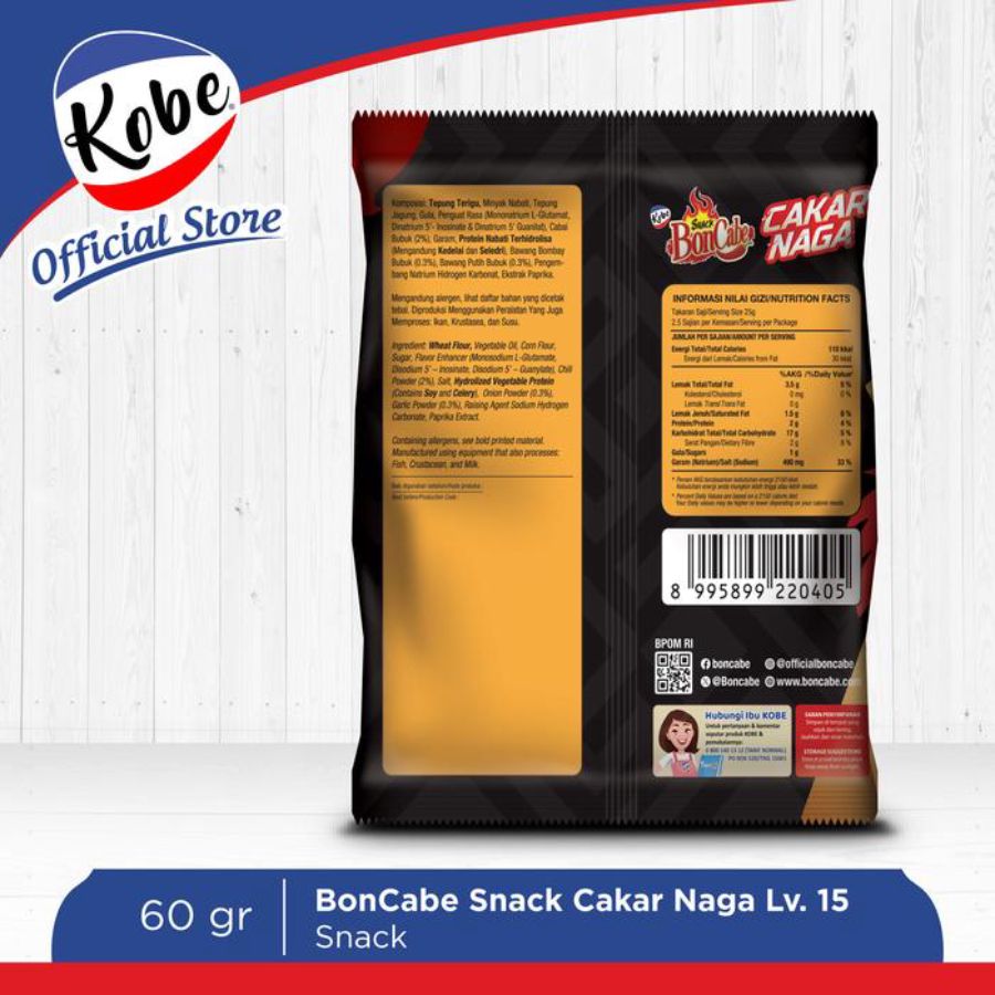 Snack Boncabe Cakar Naga Lv15 60gram 60gram