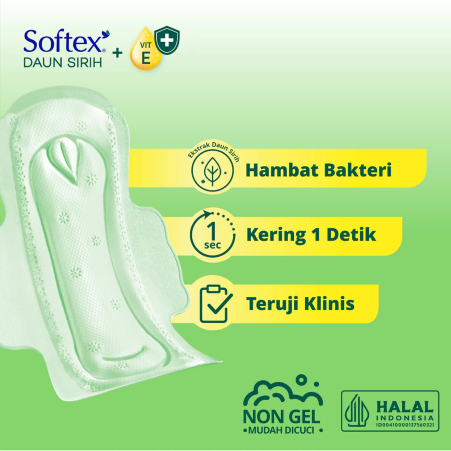 Softex Daun Sirih Slim Wing 23cm Pembalut Kewanitaan 20pads