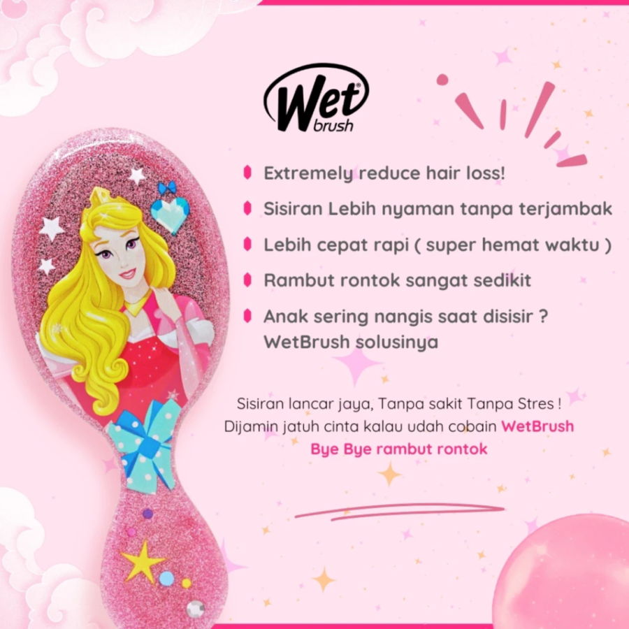 The Wet Brush Mini Disney Glitter Ball Belle 1pcs