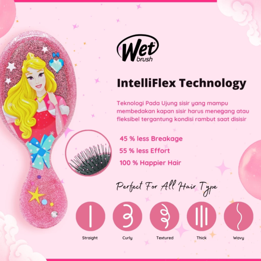 The Wet Brush Mini Disney Glitter Ball Belle 1pcs