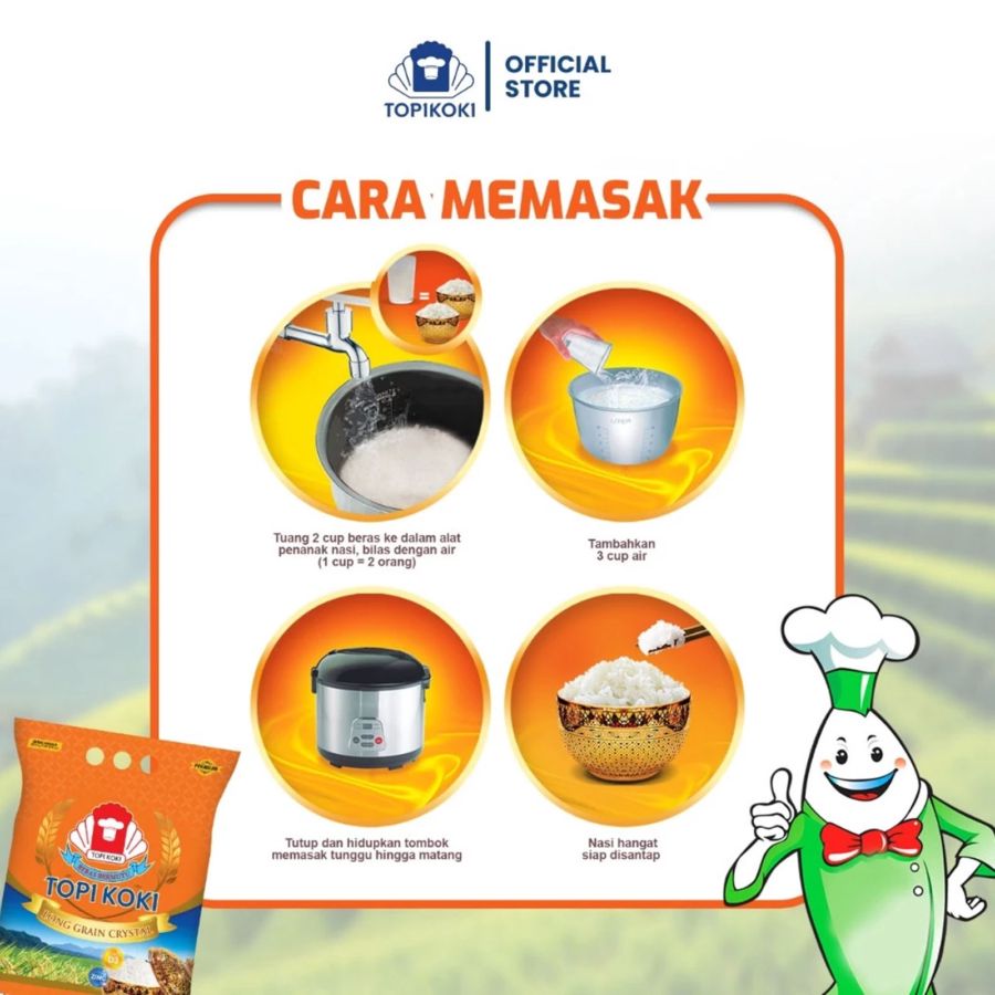Topi Koki Long Grain Crystal Beras Khusus 2,5 kg