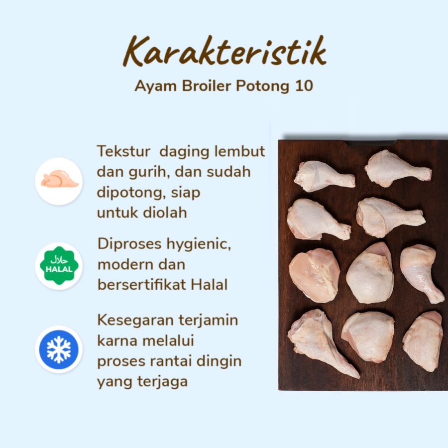Ayam Broiler 10 Potong Astro Farm 1kg 1kg