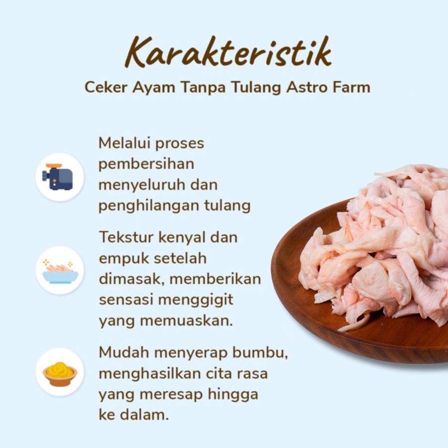 Ceker Ayam Tanpa Tulang Astro Farm 250gram