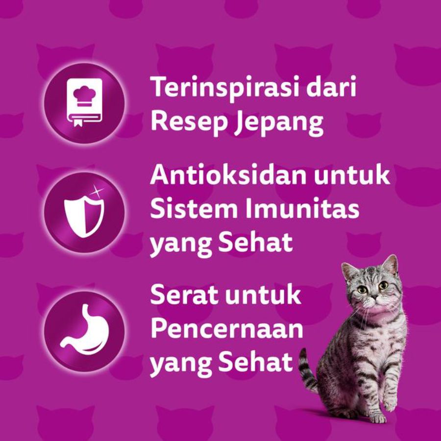 Whiskas Tasty Mix Tuna & Sweet Potato Adult Makanan Kucing Basah Pouch 70gram