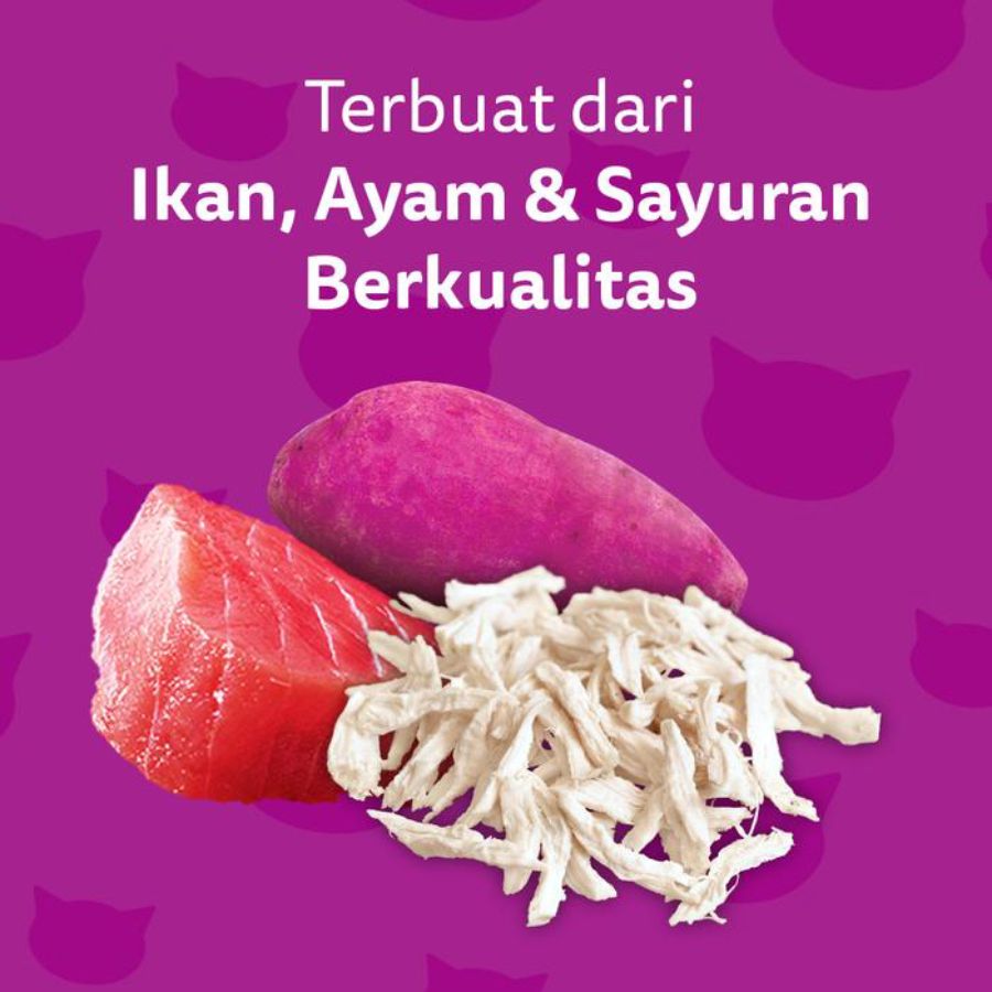 Whiskas Tasty Mix Tuna & Sweet Potato Adult Makanan Kucing Basah Pouch 70gram