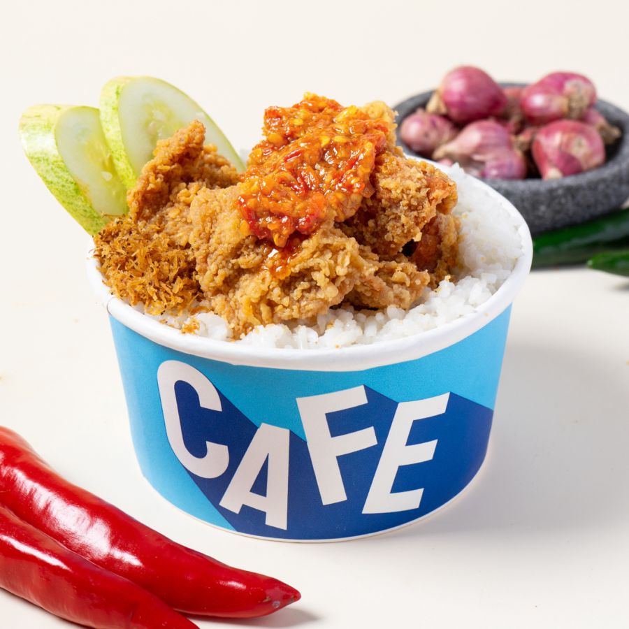 Nasi Kulit Ayam Crispy Sambal Korek