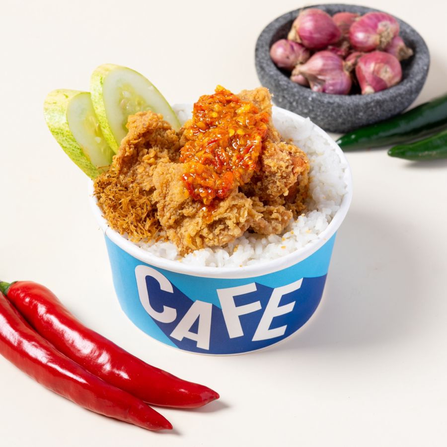Nasi Kulit Ayam Crispy Sambal Korek
