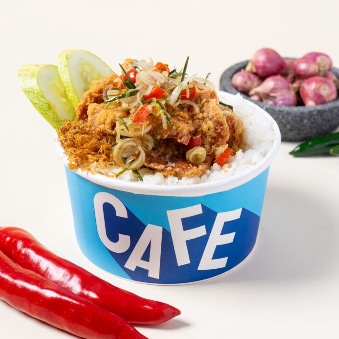 Nasi Kulit Ayam Crispy Sambal Matah