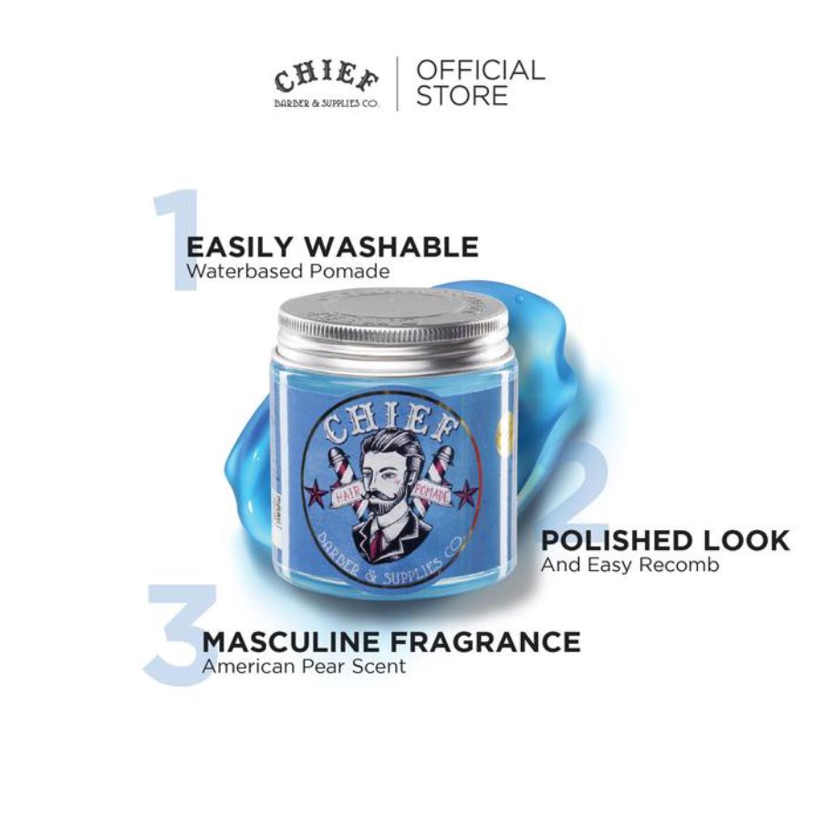 Chief Energetic & Polished Look Blue Pomade Water Based 120gram