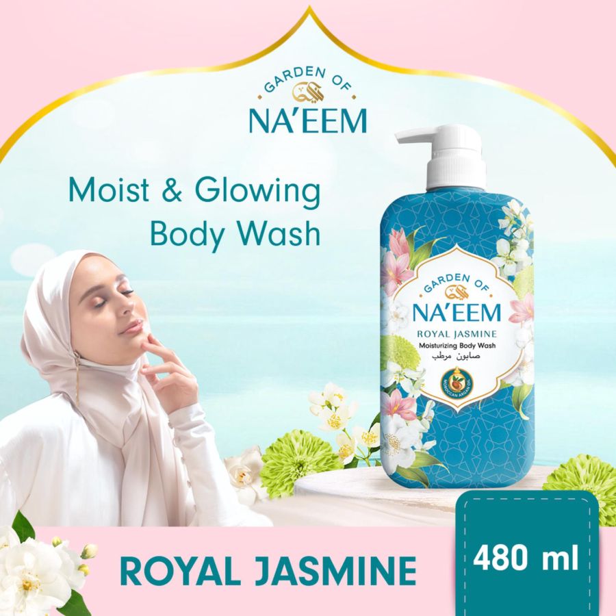 Garden of Naeem Royal Jasmine Moisturizing Body Wash Bottle 480ml