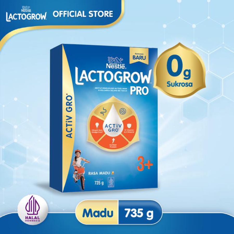 Nestle Lactogrow Pro 3+ Madu Susu Pertumbuhan 3-5 Tahun 735gram