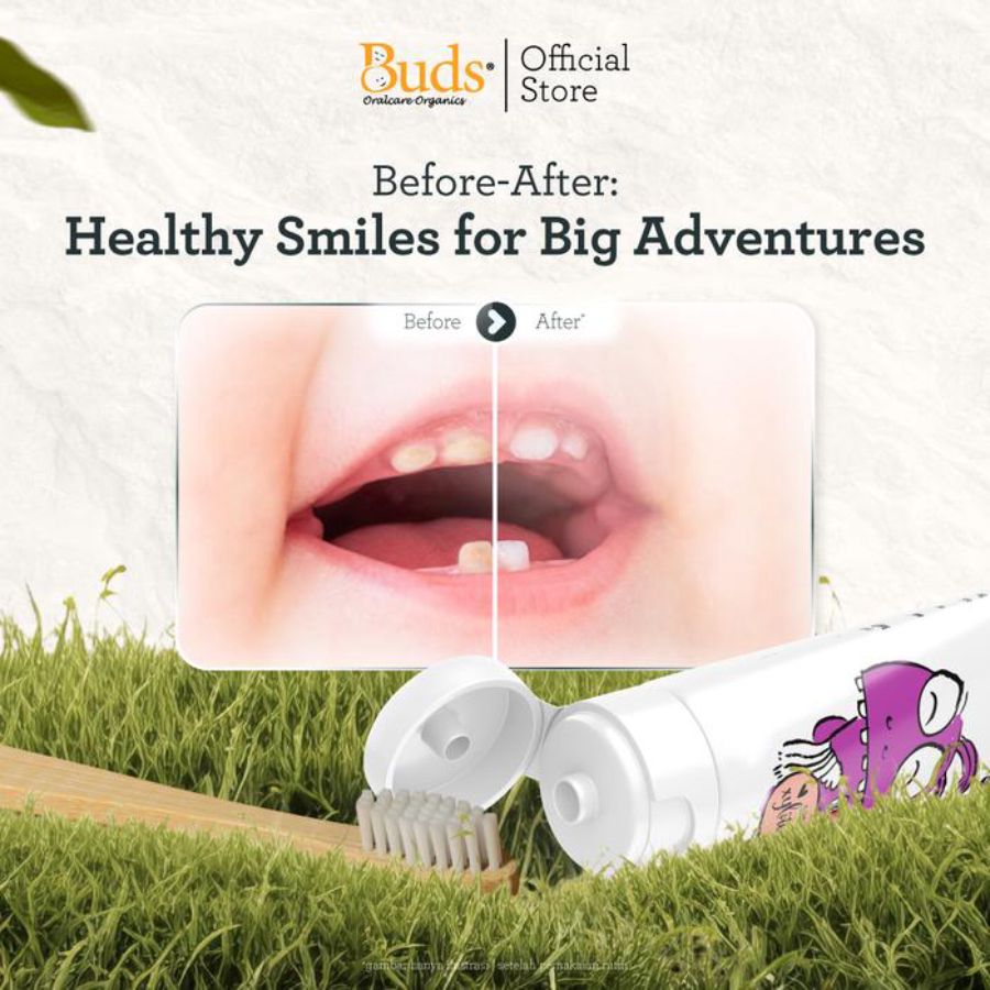 Buds Children's Toothpaste Preservative Free With Xylitol Strawberry 50ml