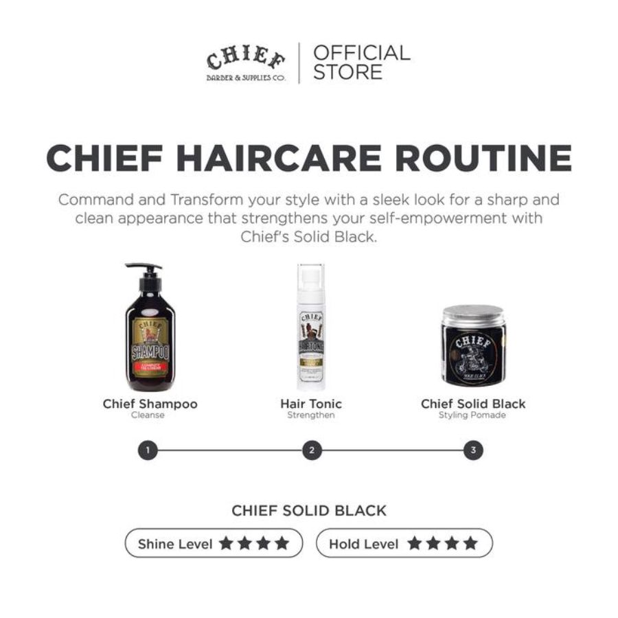 Chief Solid Black Pomade Water Based 120gram