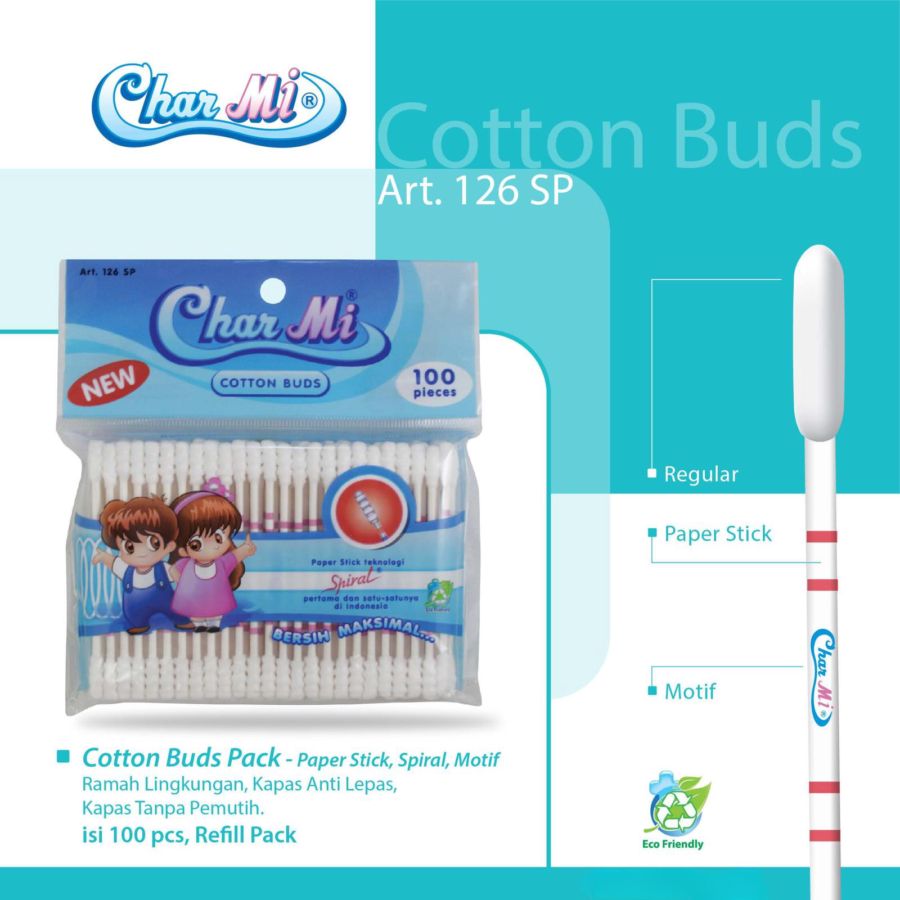 Charmi Spiral 126 SP Cotton Buds 100stick
