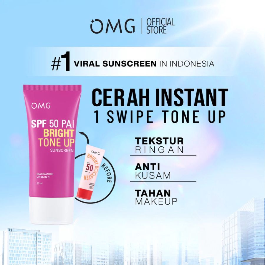 OMG Oh My Glow Bright Booster UV Barrier Sunscreen SPF 50 PA 25ml