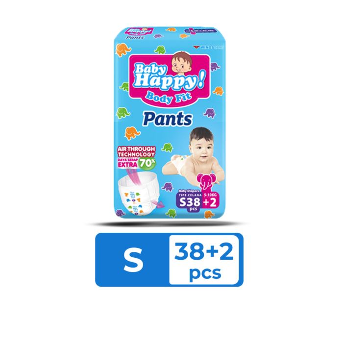 Baby Happy Body Fit Pants Diapers S38+2 1 Pack