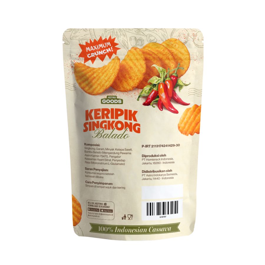 Keripik Singkong Bakar Balado Astro Goods 100gram