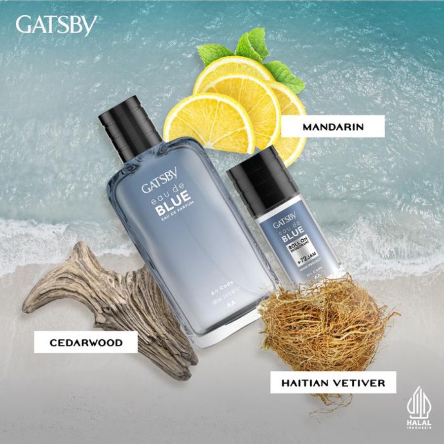 Gatsby Eau De Blue Air Code Deodorant Roll On 50ml