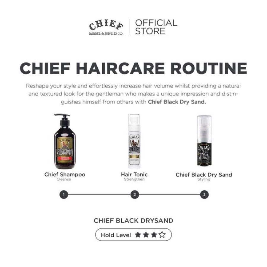 Chief Black Hair Powder Texturizing Black Dry Sand 15gram