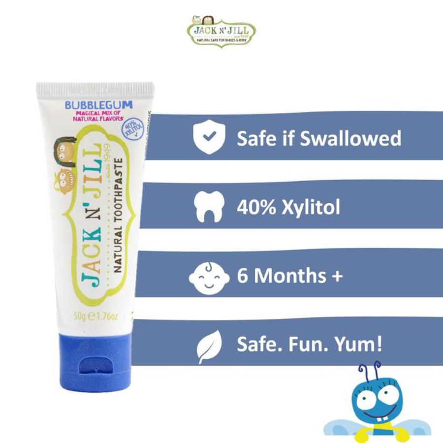 Jack n Jill Natural Baby Toothpaste Bubblegum 50gram