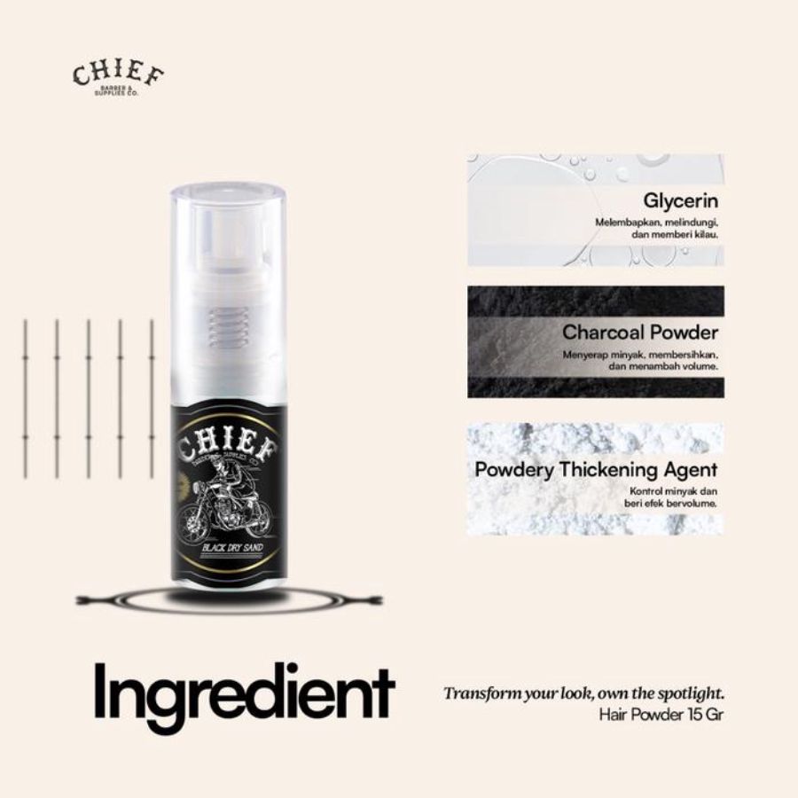 Chief Black Hair Powder Texturizing Black Dry Sand 15gram