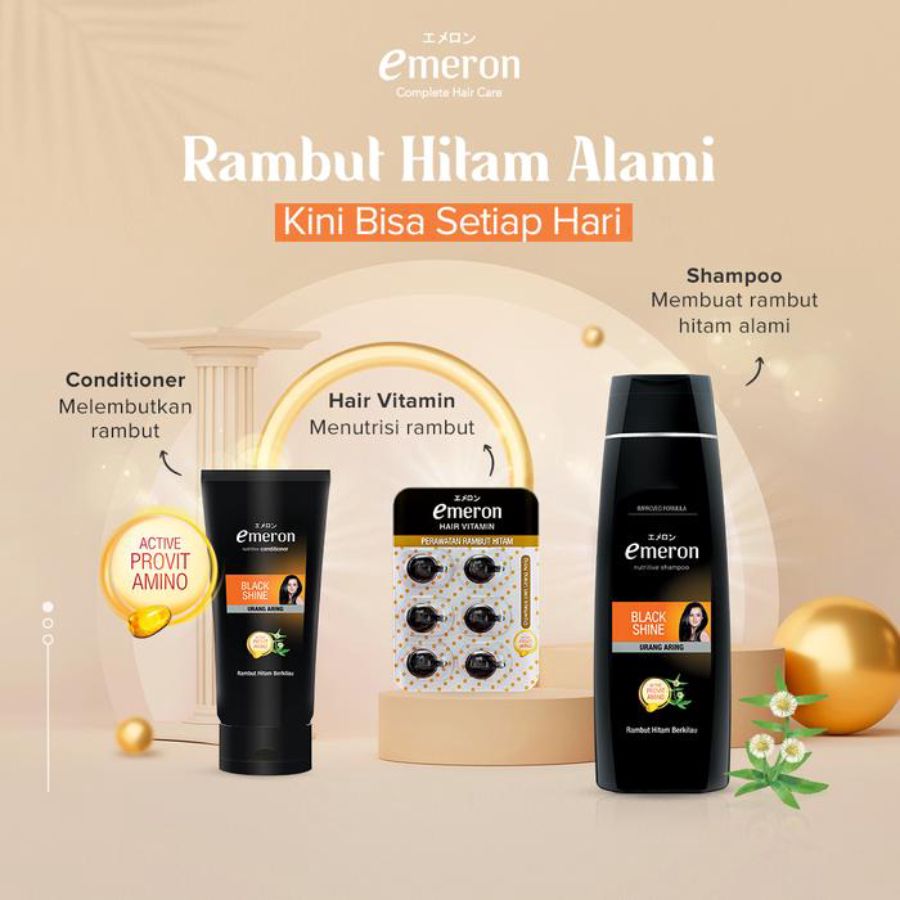 Emeron Black & Shine Hair Vitamin 6butir