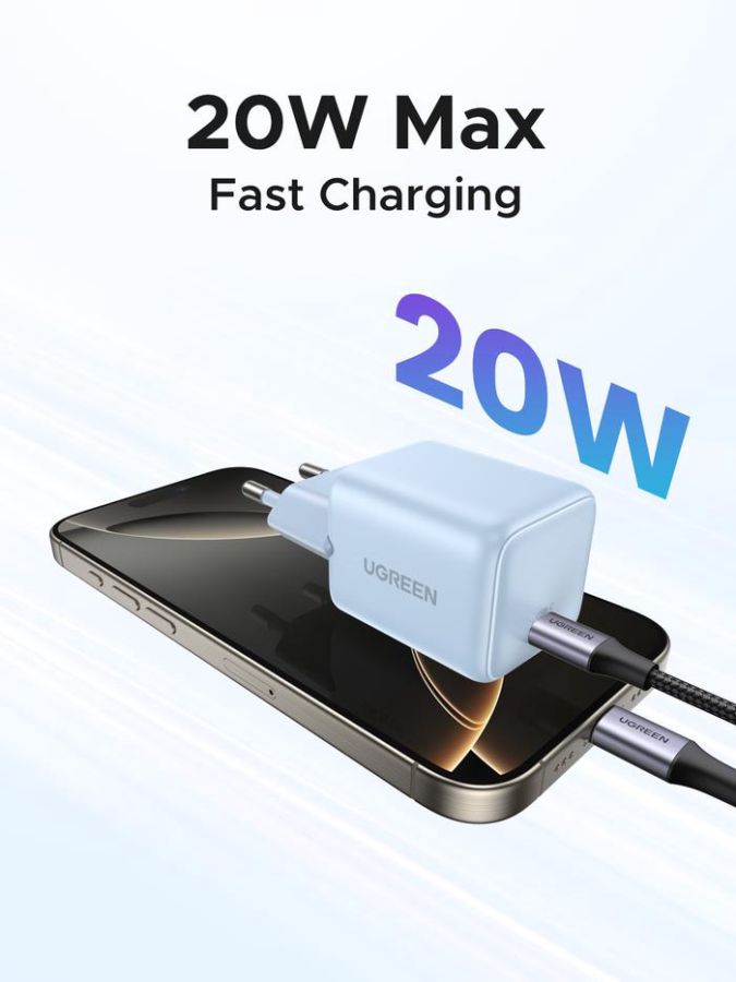 Ugreen N Series Charger Adaptor GaN 20 Watt White 1 Pcs 1pcs