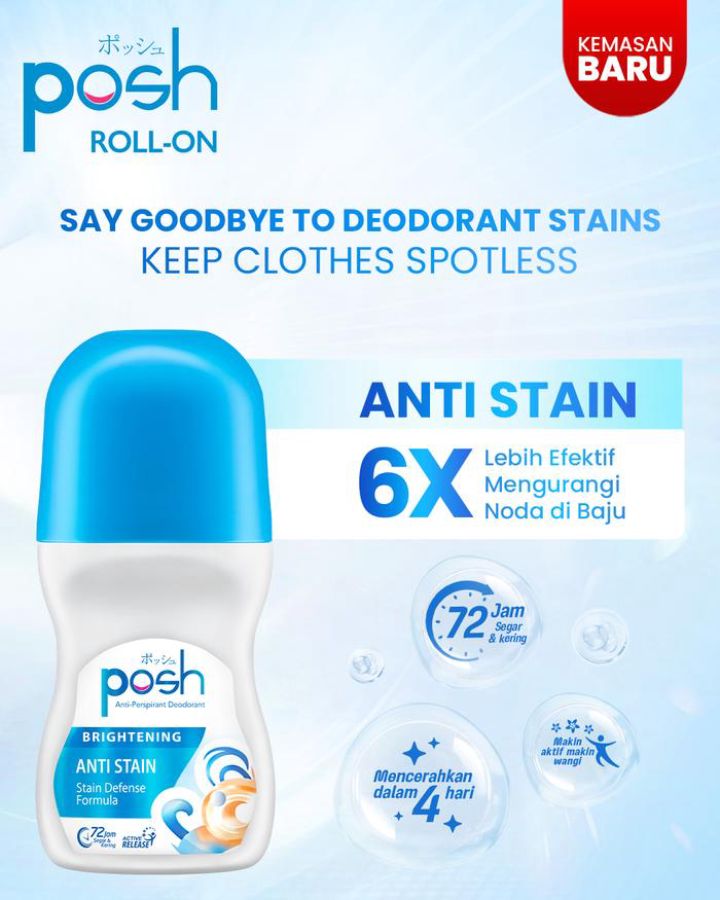 Posh Brightening Anti Stain Deodorant Roll On 50ml