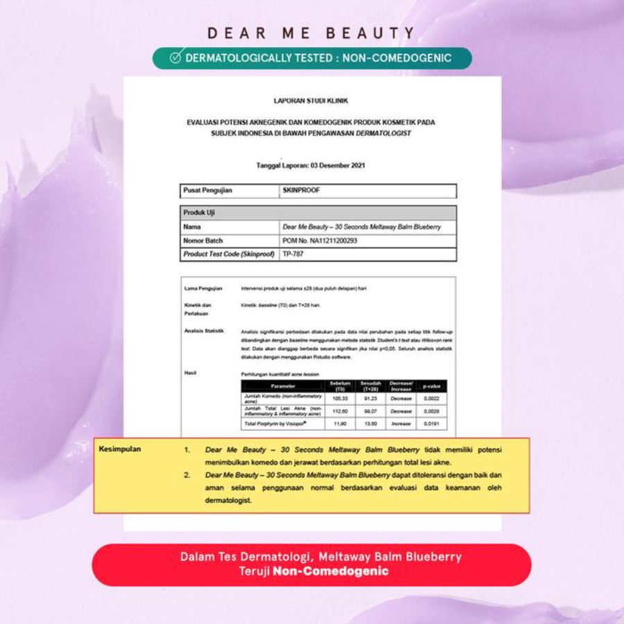 Dear Me Beauty Cleansing Balm - Meltaway Balm Blueberry (Hyaluronic Acid) 100 gr