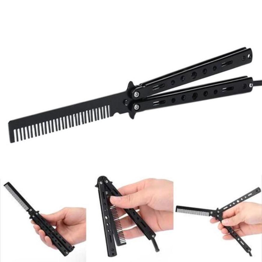 Sisir Lipat Pria Stainless Steel Butterfly 22cm 1pcs