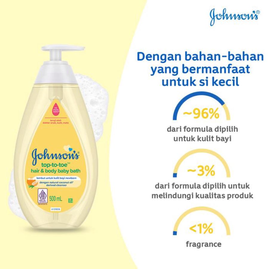 Johnson's Top to Toe Hair & Body Baby Bath 400ml
