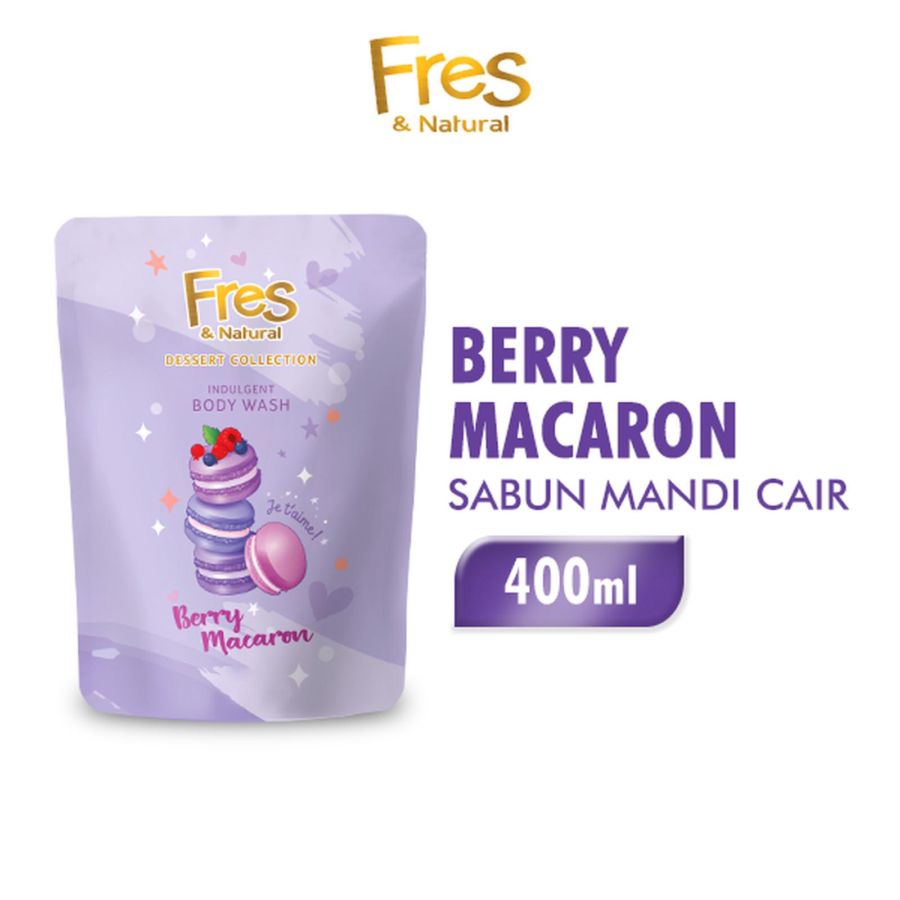 Fres & Natural Dessert Collection Berry Macaron Body Wash 400ml