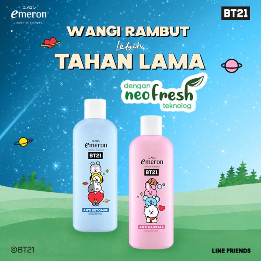 Emeron Shampoo BT21 Anti Ketombe 340 ml 1pcs