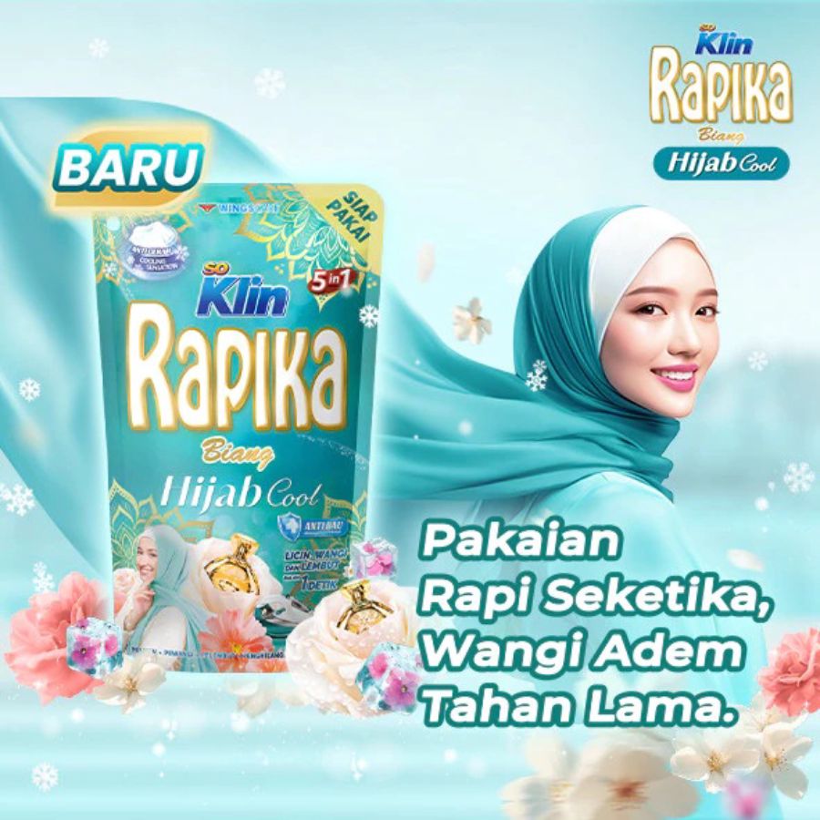 Rapika Biang Hijab Cool Pelicin Pakaian Pouch 250ml