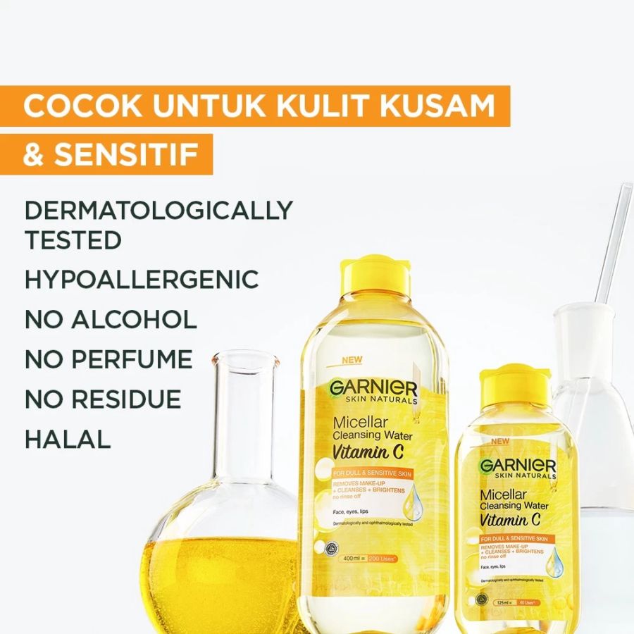 Garnier Micellar Cleansing Water Vitamin C Pembersih Make Up 400ml 400ml