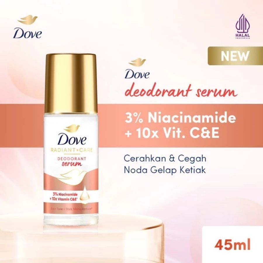 Dove Radiant + Care Niacinamide + Vit. C & E Deodorant Serum Roll On 45ml