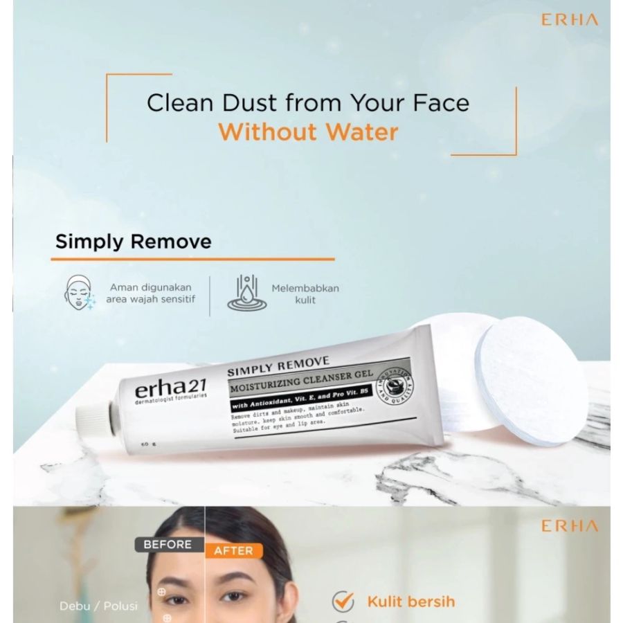 Erha Simply Remove Pembersih Wajah & Make Up 60gram