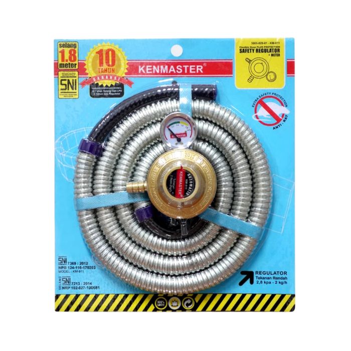 Kenmaster Paket Regulator Meter + Selang Gas Protect