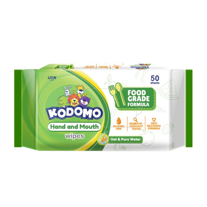 Kodomo Hand and Mouth Wet Wipes 2 x 50 Sheets