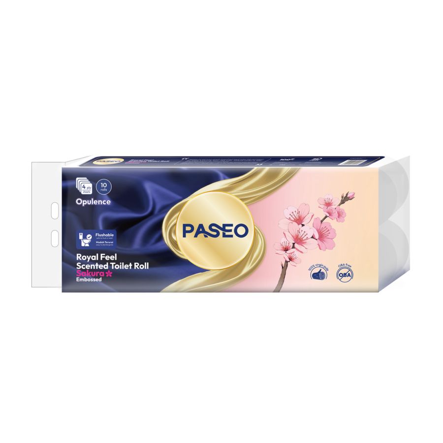 Paseo Opulence Royal Feel Scented Toilet Roll Sakura 4 Ply 10rolls
