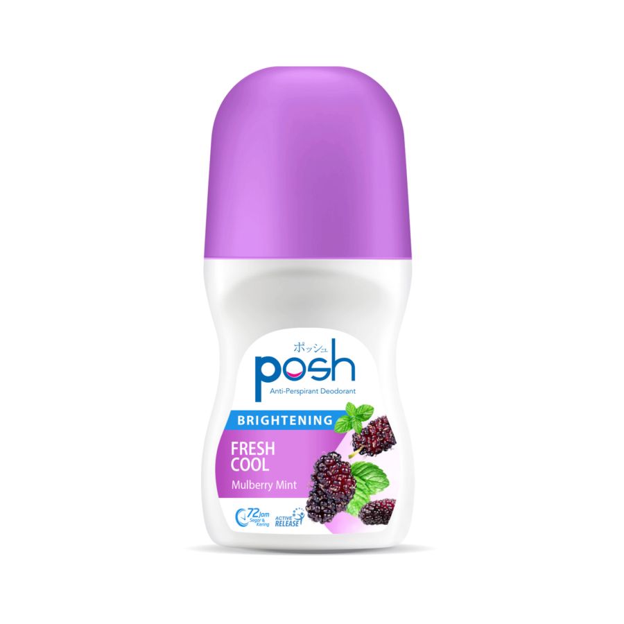Posh Brightening Fresh Cool Mulberry Mint Roll On Deodorat 50ml 1pcs