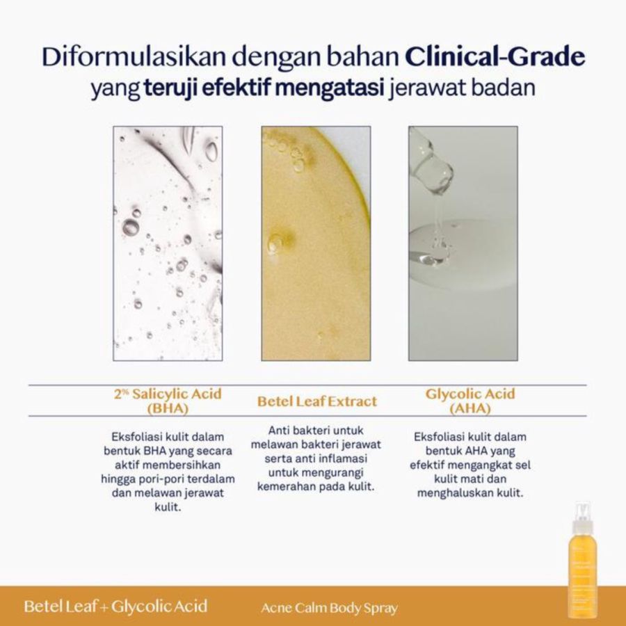 Rei Skin Betel Leaf + Glycolic Acid Body Acne Spray 100ml