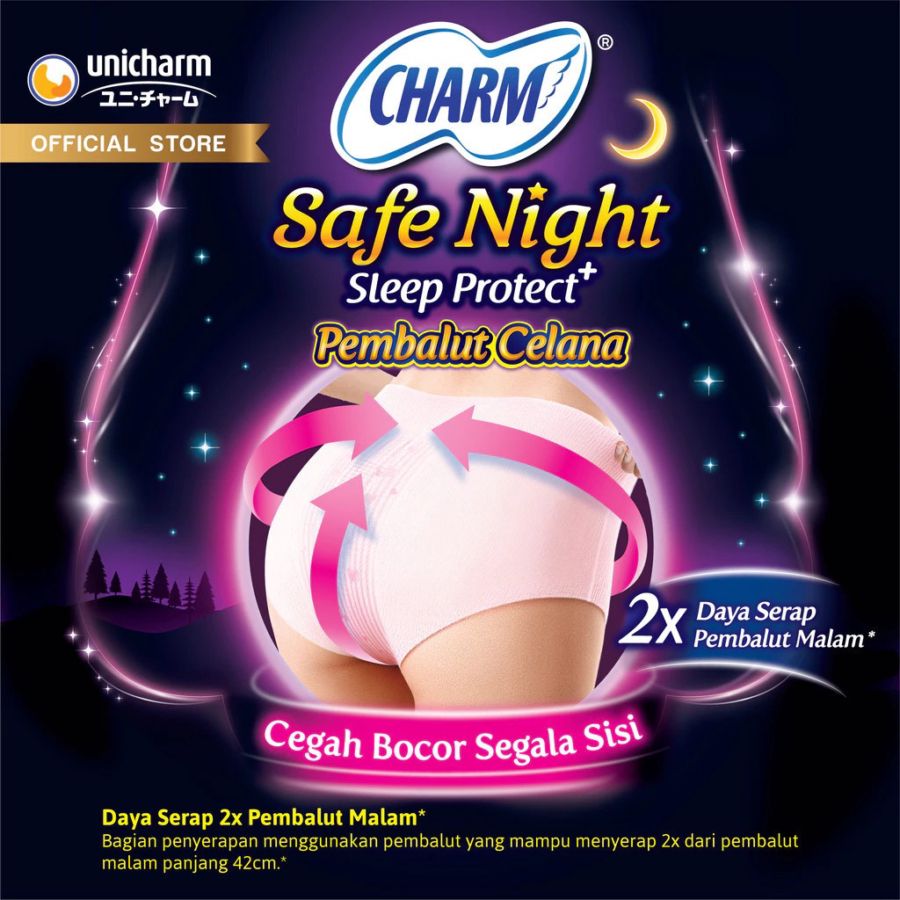 Charm Sleep Protect+ Panties All Size Pembalut Celana 2pcs