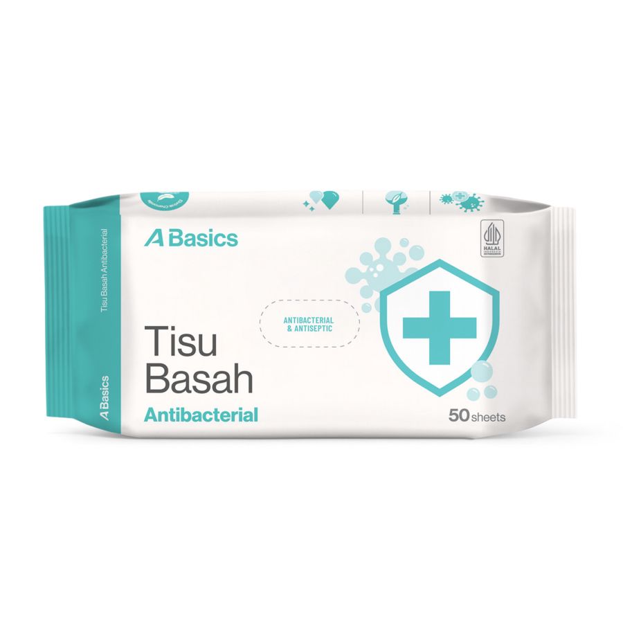 Tisu Basah Antibacterial A Basics 50sheets